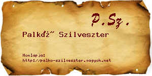 Palkó Szilveszter névjegykártya